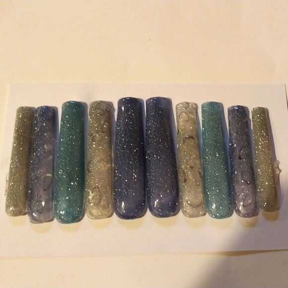 Hand Crafted Custom 10pc XXL Acrylic presson nails sz Small - Picture 9 of 9